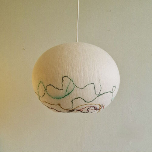 vilten lamp LO 40 + zijde lijnen