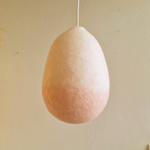 Vilten lamp PYL S + roze wol